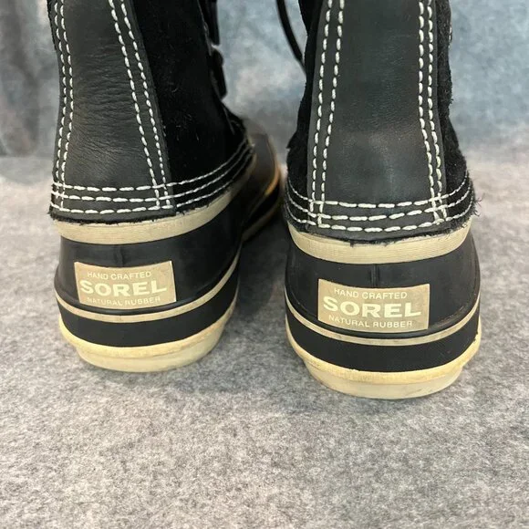 Sorrel Joan of Artic sz 6 black suede faux fur boots waterproof - Picture 5 of 8